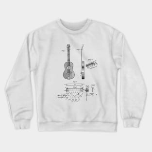 Adjustable Tail Piece for Guitars Vintage Patent Hand Drawing Crewneck Sweatshirt